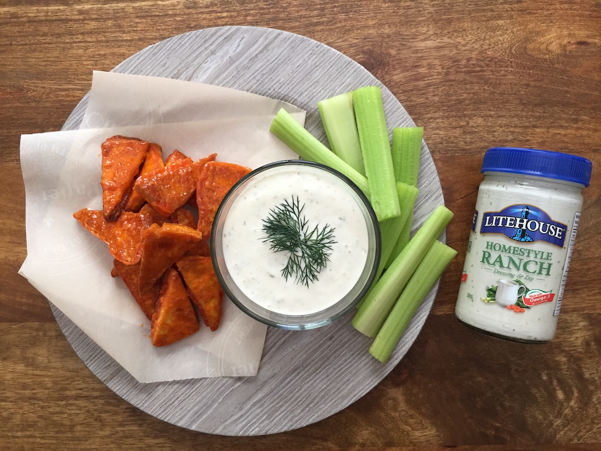 Buffalo Tofu "Wings" How to Eat