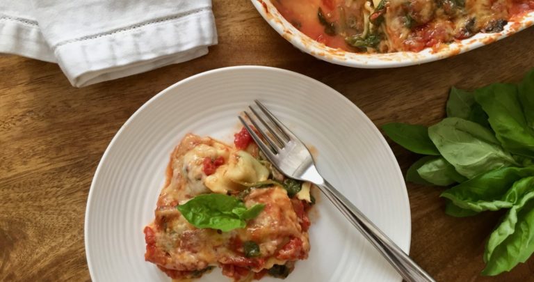 Spinach and Ricotta Ravioli Lasagna