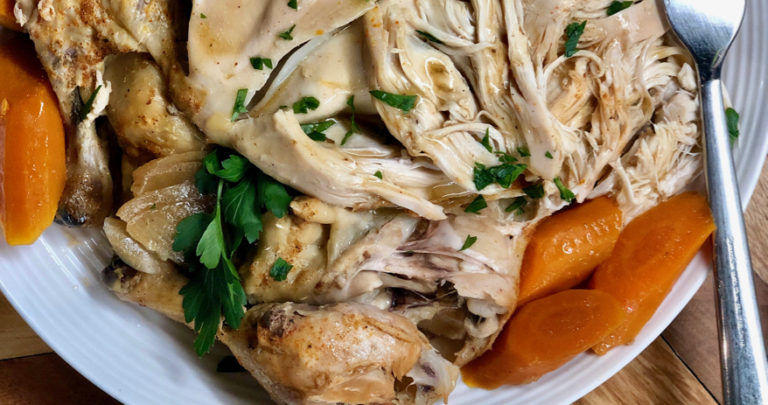 Whole Slow Cooker Chicken and Gravy